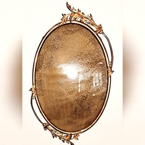 Vintage Large Print in Curved Glass & Gold Leaf Frame